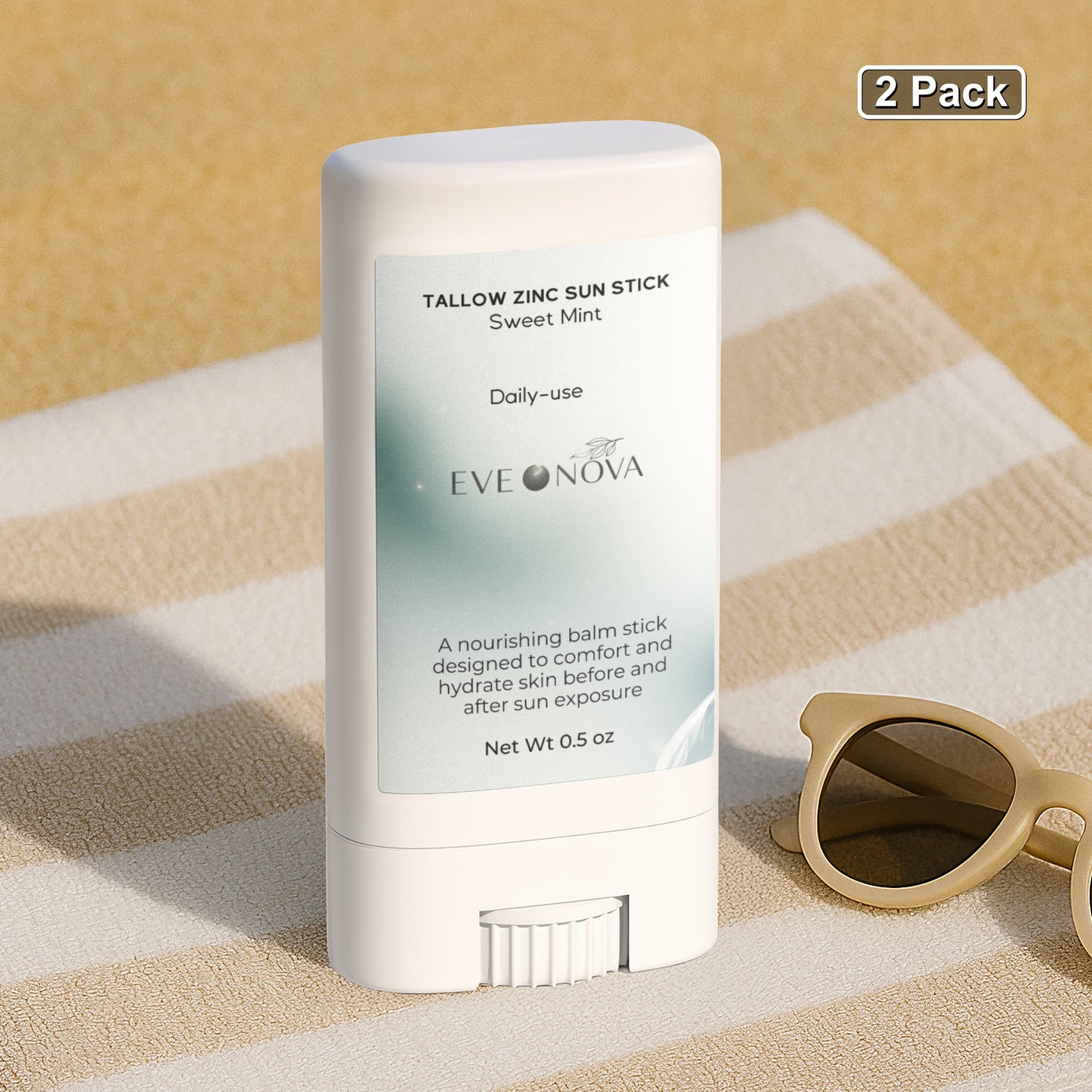 2 Pack Tallow Zinc Sun Stick