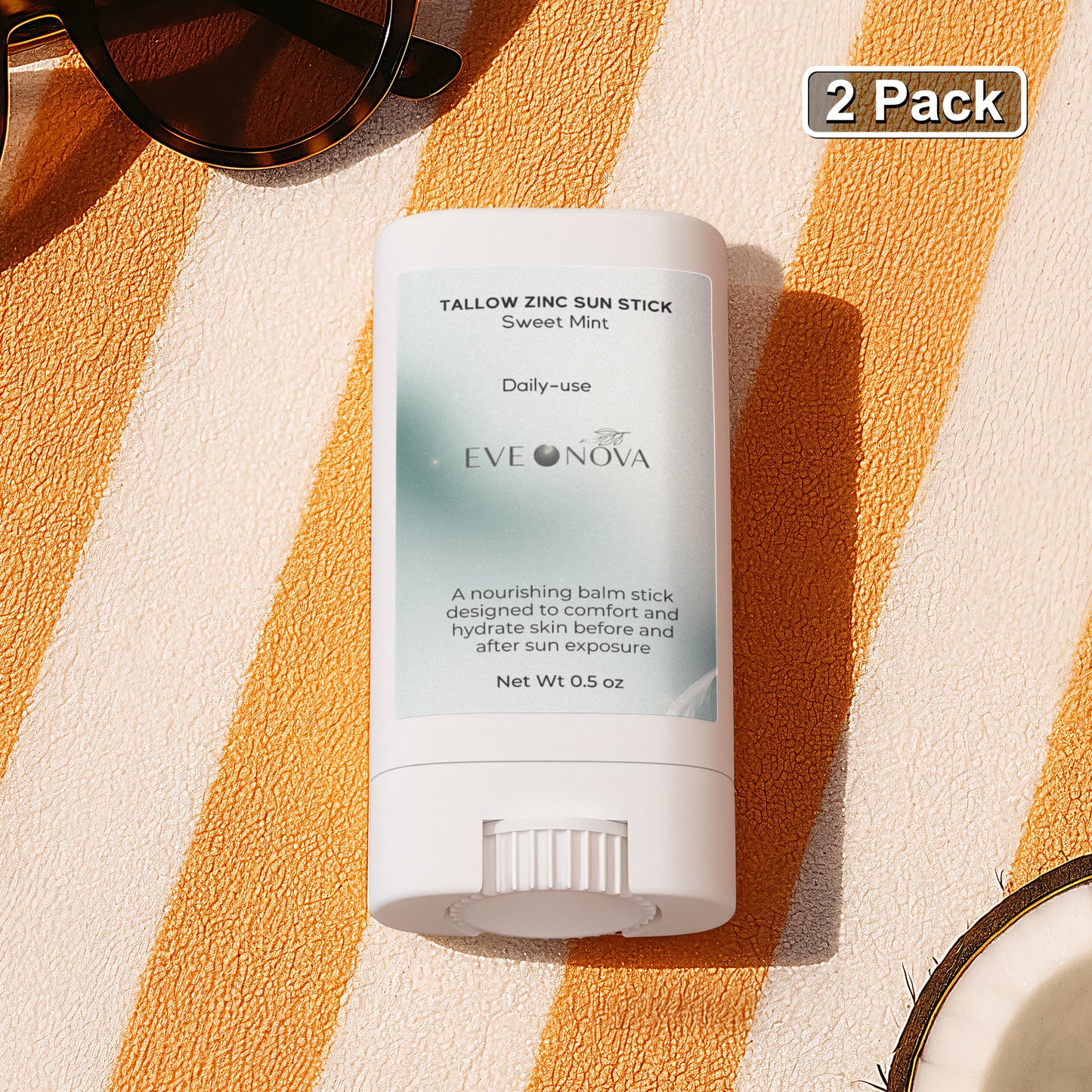2 Pack Tallow Zinc Sun Stick