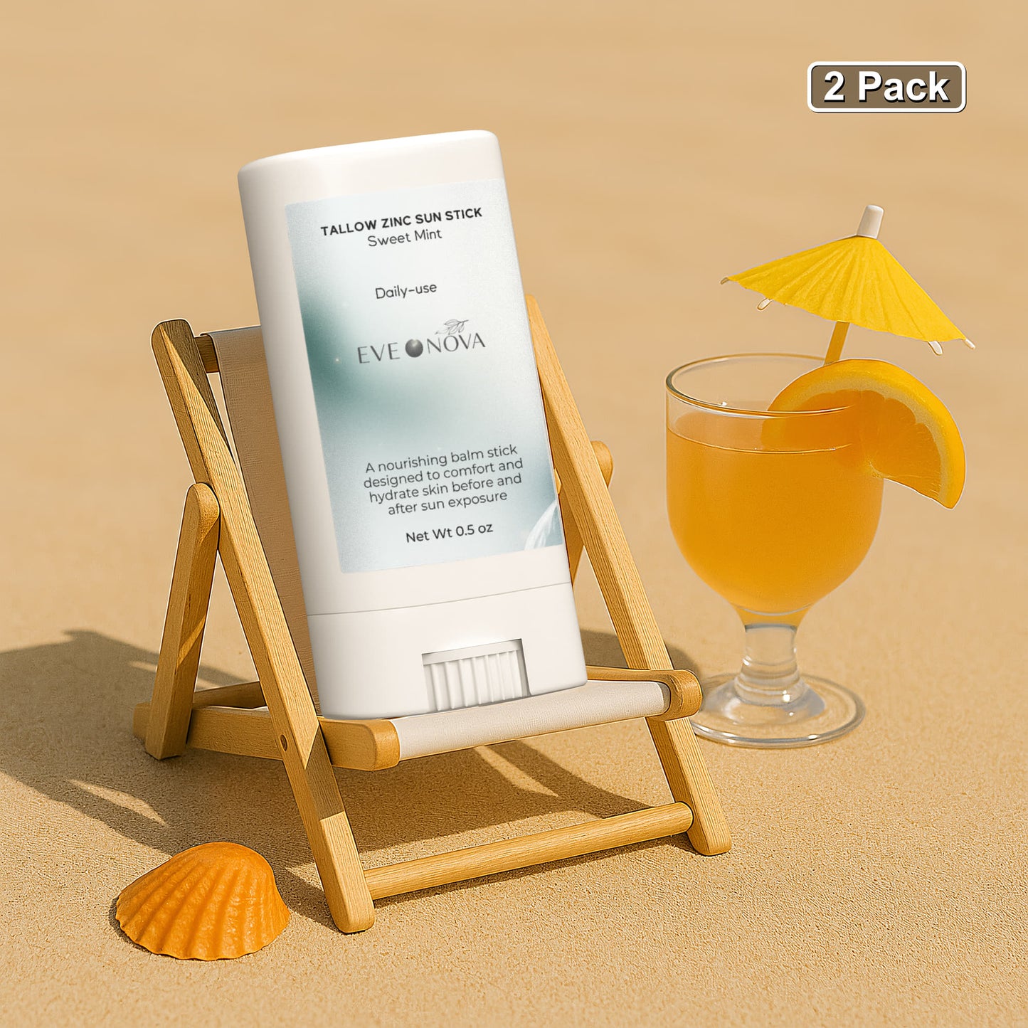 2 Pack Tallow Zinc Sun Stick