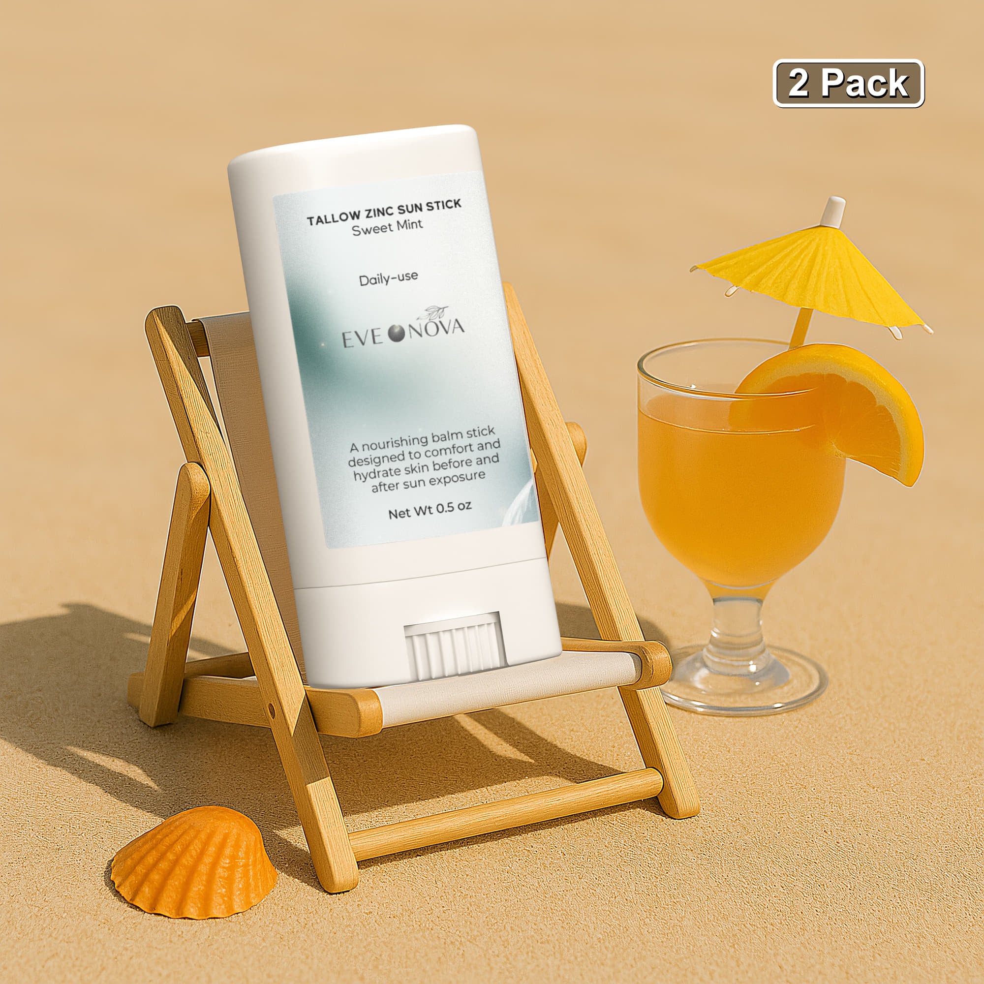 2 Pack Tallow Zinc Sun Stick